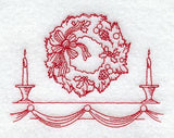 Candlelight Wreath (Redwork)