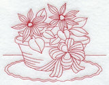 Basket of Poinsettias (Redwork)