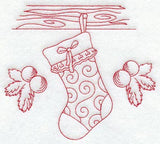 Swirled Stocking (Redwork)