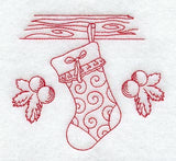 Swirled Stocking (Redwork)
