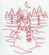 Serene Snowman (Redwork)