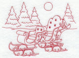 Elegant Night Sleigh (Redwork)