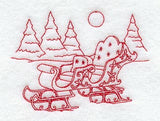 Elegant Night Sleigh (Redwork)