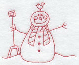 All Set to Shovel Snowman (Redwork)