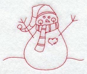 Snowman Hug (Redwork)