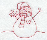 Snowman Hug (Redwork)