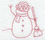 All Set to Sweep Snowman (Redwork)