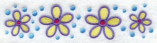 Flowers and Dots Border