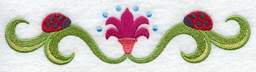 Ladybugs and Vines Border