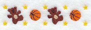 Bears, Basketballs, and Stars Border