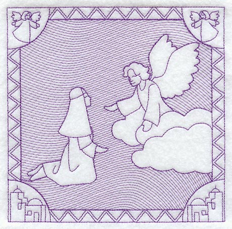 The Angel Gabriel Appears to Mary (Trapunto)