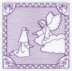 The Angel Gabriel Appears to Mary (Trapunto)