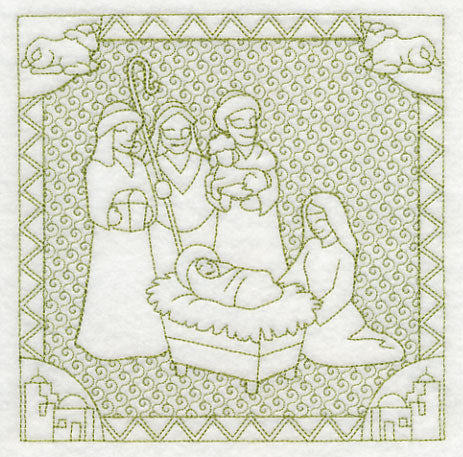 Shepherds Visit the Manger (Trapunto)