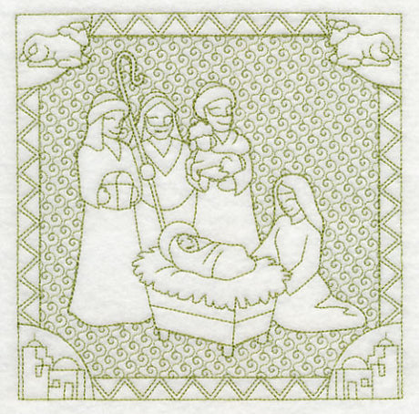 Shepherds Visit the Manger (Trapunto)