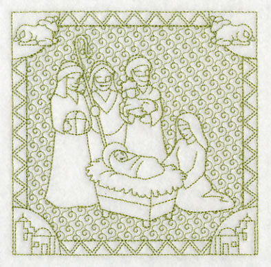 Shepherds Visit the Manger (Trapunto)