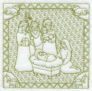 Shepherds Visit the Manger (Trapunto)