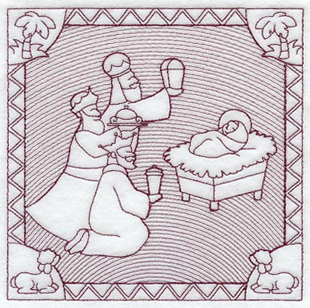 Gifts of Gold, Frankincense, and Myrrh (Trapunto)