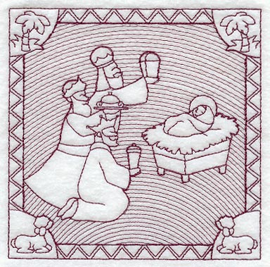 Gifts of Gold, Frankincense, and Myrrh (Trapunto)