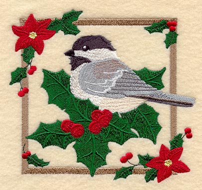 Christmas Chickadee Square