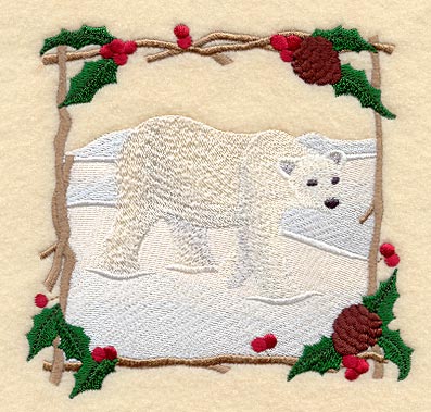Christmas Polar Bear Square