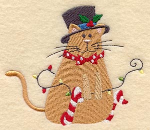 Top Hat and Tree Lights Cat