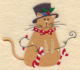Top Hat and Tree Lights Cat