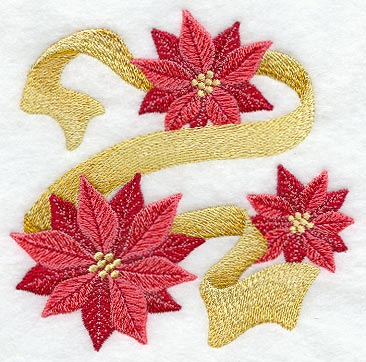 Poinsettia Trio with Ribbon