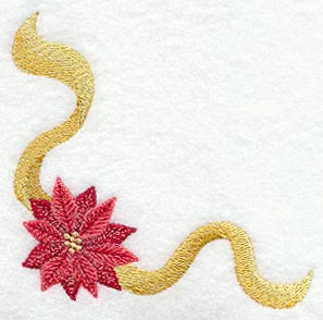 Poinsettia and Ribbon Corner