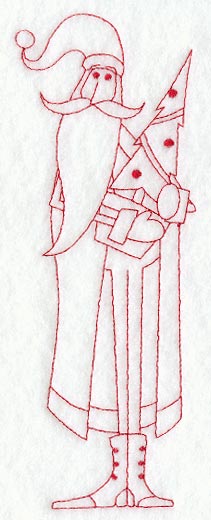 Skinny Santa with Tree (Redwork)