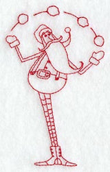Skinny Santa Juggling (Redwork)