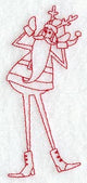 Skinny Santa with Antlers (Redwork)