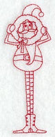 Skinny Santa with Wreath (Redwork)
