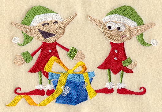 Elves Wrapping Gifts