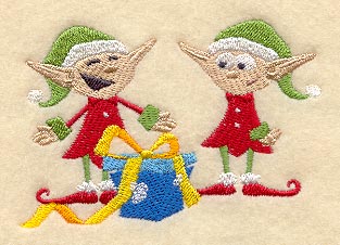 Elves Wrapping Gifts