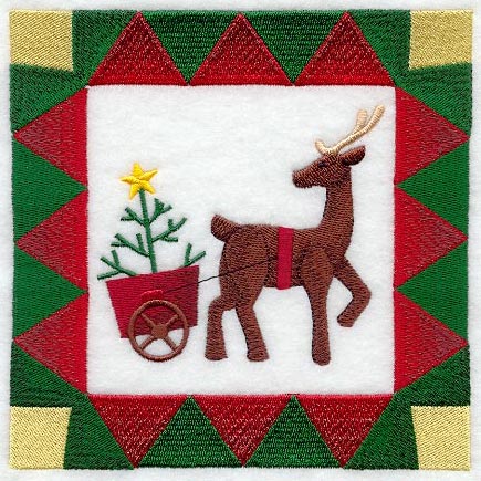 Christmas Reindeer with Cart and Tree