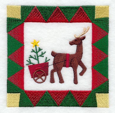 Christmas Reindeer with Cart and Tree