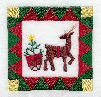 Christmas Reindeer with Cart and Tree