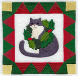 Christmas Cat with Wreath