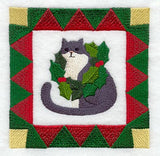 Christmas Cat with Wreath