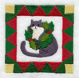 Christmas Cat with Wreath