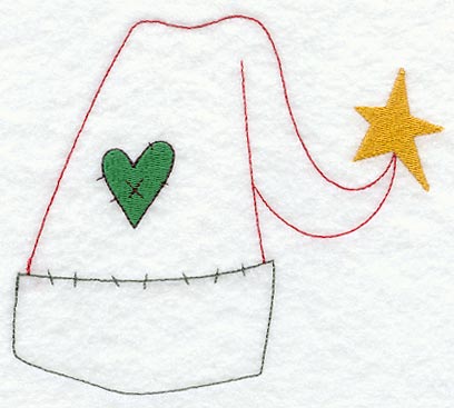 Star and Heart Santa Hat