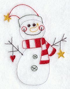 Heart and Stars Snowman