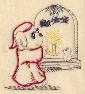 Puppy Watches for Santa (Vintage)