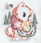 Fox and Christmas Wreath (Vintage)