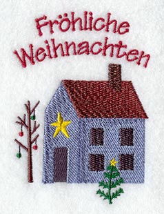 Frohliche Weihnachten Saltbox House (German)