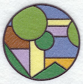 Arts and Crafts Stained Glass Circle