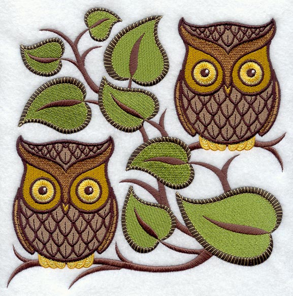 Retro Owl Square