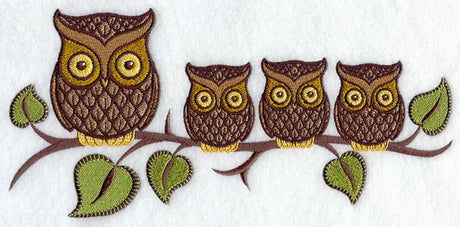 Retro Owl & Three Owlets