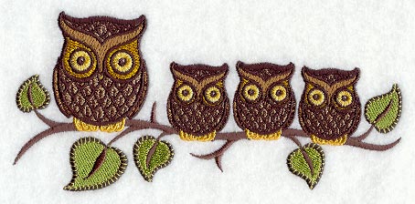 Retro Owl & Three Owlets