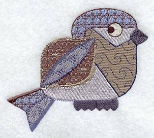 Retro Patchwork Chickadee